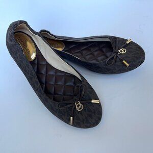 Michael Kors Brown Leather Ballerina Flats - Like New
